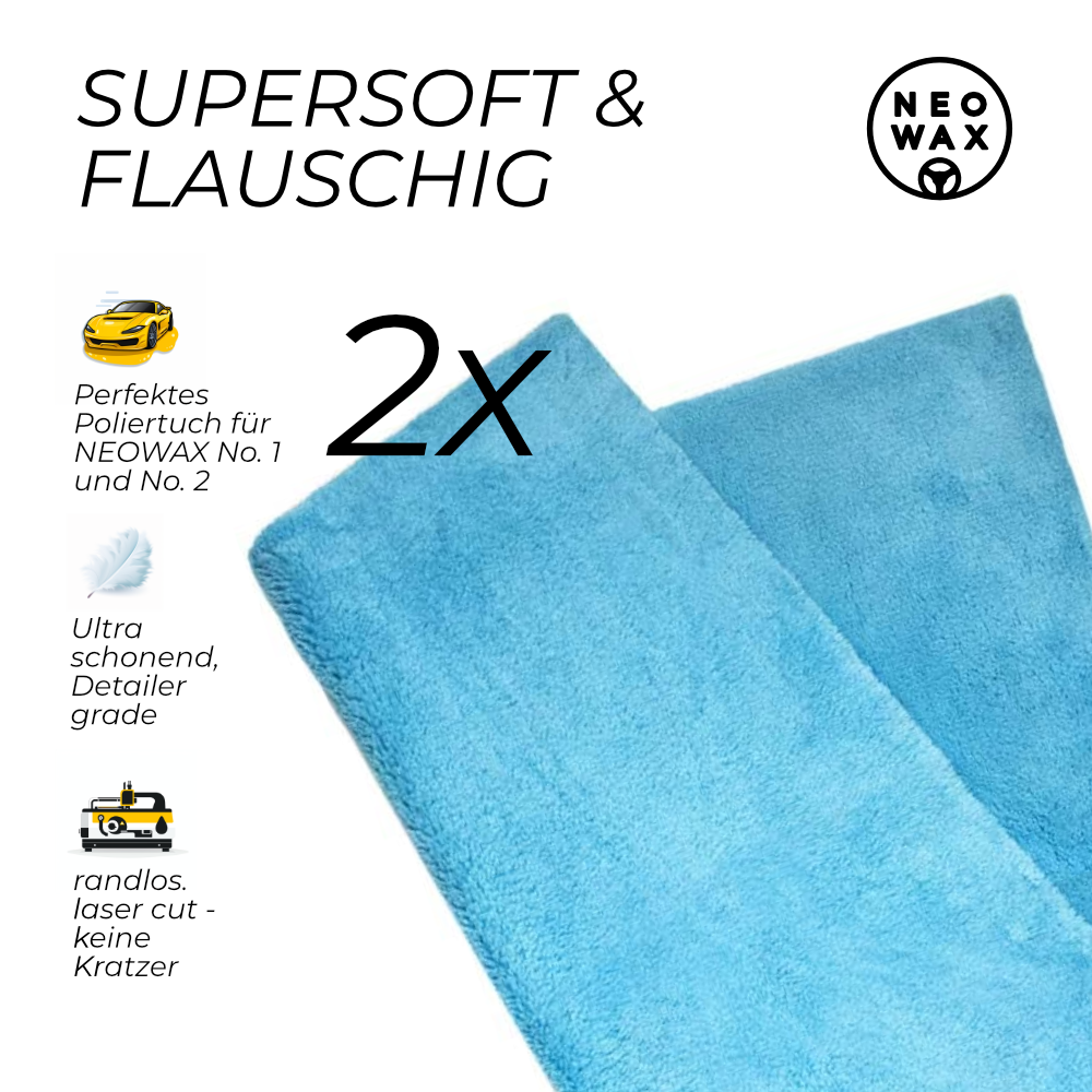 NEOWAX BLUE & SILKY Mikrofasertuch 2er Set